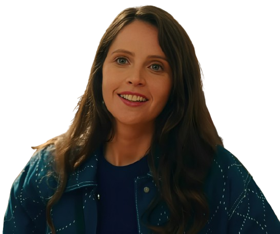 Felicity Jones Oh What Fun Channing Blue Jacket - Image 3